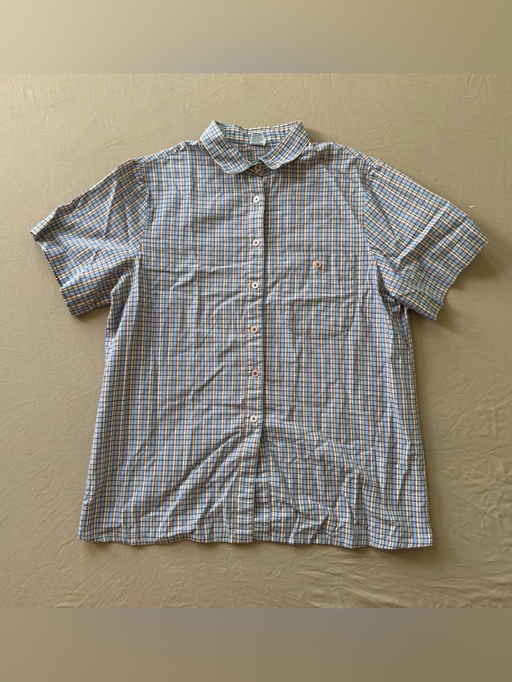 Vintage Plaid Cotton Button Up Shirt